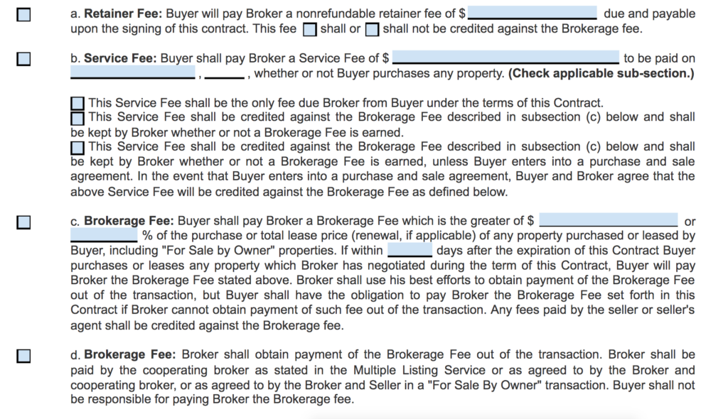 Exclusive Right To Buy Buyer Agency Contract