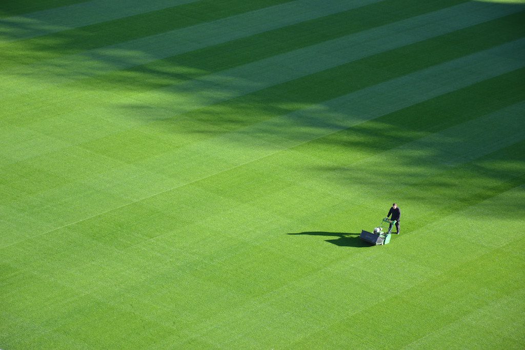 mowing on an angle